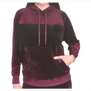 Champion Women’s XXL Velour Pullover Hoodie Sweatshirt Burgundy Purple & Black